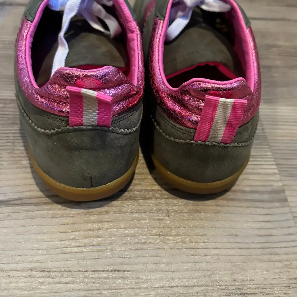 Boden Erin Retro Sneaker Green & Pink - size 38